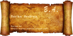 Berke Andrea névjegykártya