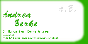 andrea berke business card